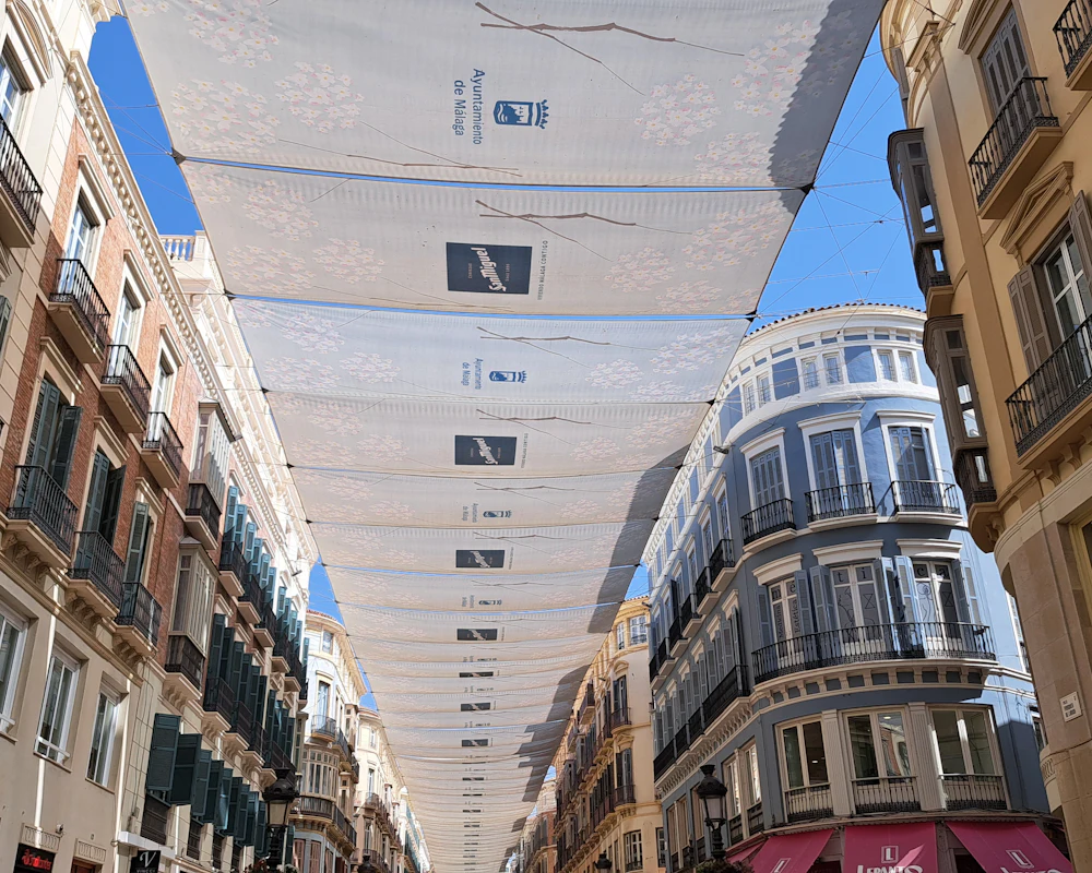 Calle con edificios de Málaga